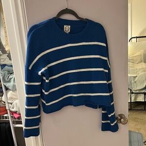 Blue and White Striped Sweater size small